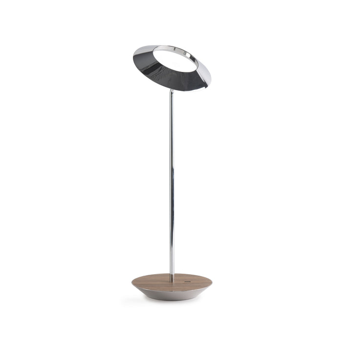 LED Desk Lamp from the Royyo collection in Chrome, Oiled Walnut finish