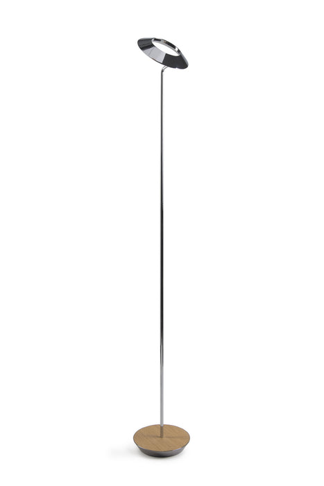 LED Floor Lamp from the Royyo collection in Chrome, White Oak finish