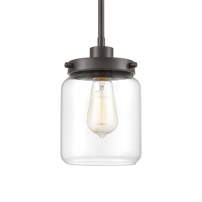 One Light Mini Pendant from the Mason collection in Oil Rubbed Bronze finish