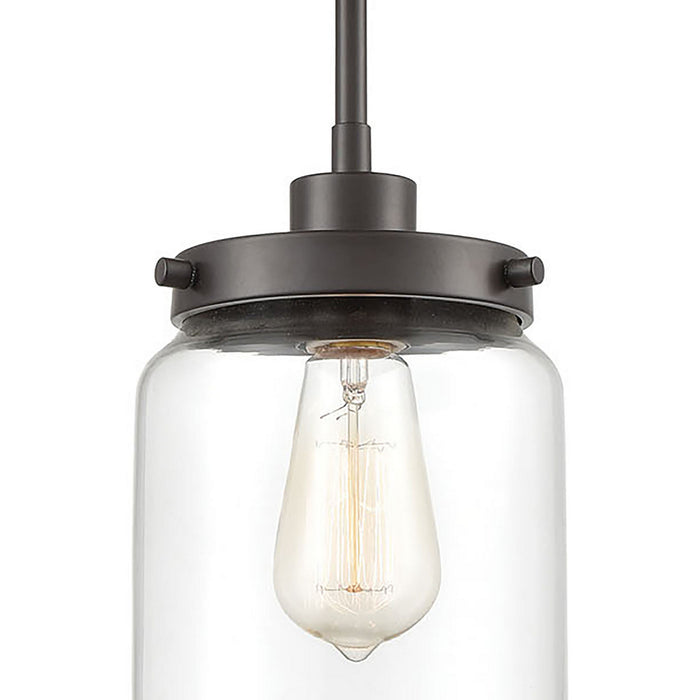 One Light Mini Pendant from the Mason collection in Oil Rubbed Bronze finish