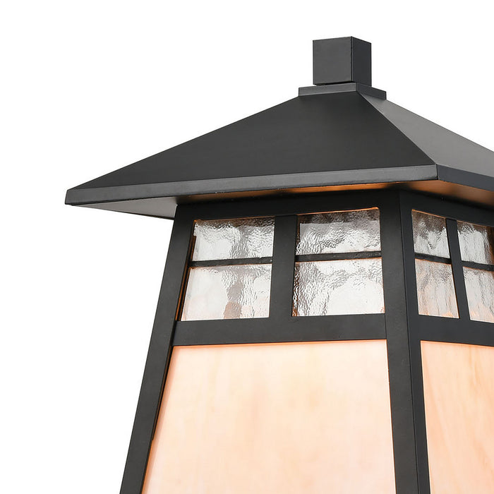 One Light Outdoor Post Lantern from the Cottage collection in Matte Black finish