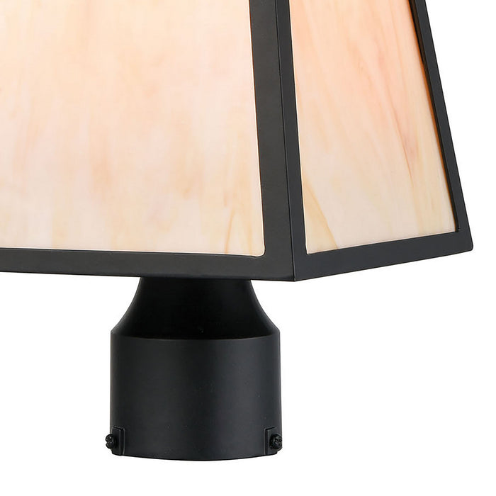 One Light Outdoor Post Lantern from the Cottage collection in Matte Black finish