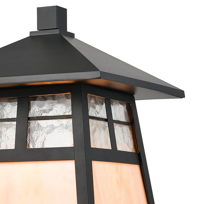 One Light Outdoor Post Lantern from the Cottage collection in Matte Black finish