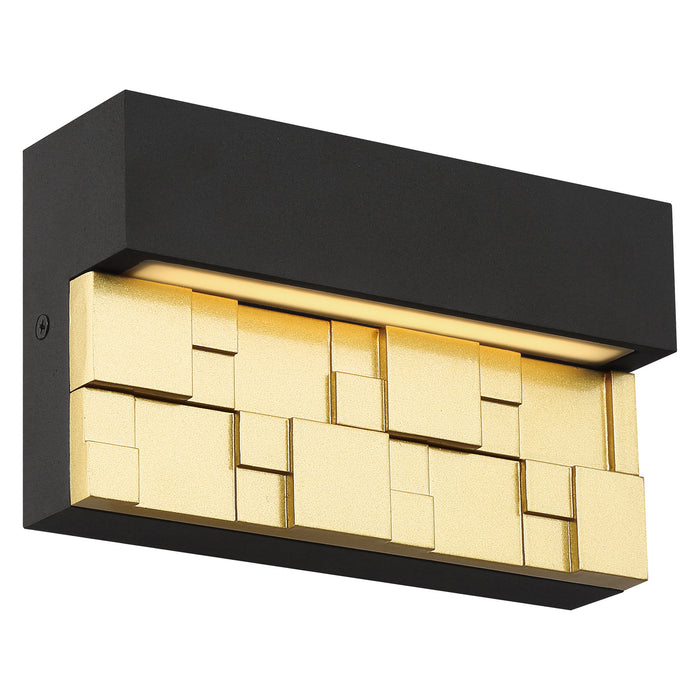 LED Wall Sconce from the Grid collection in Bronze with Gold finish