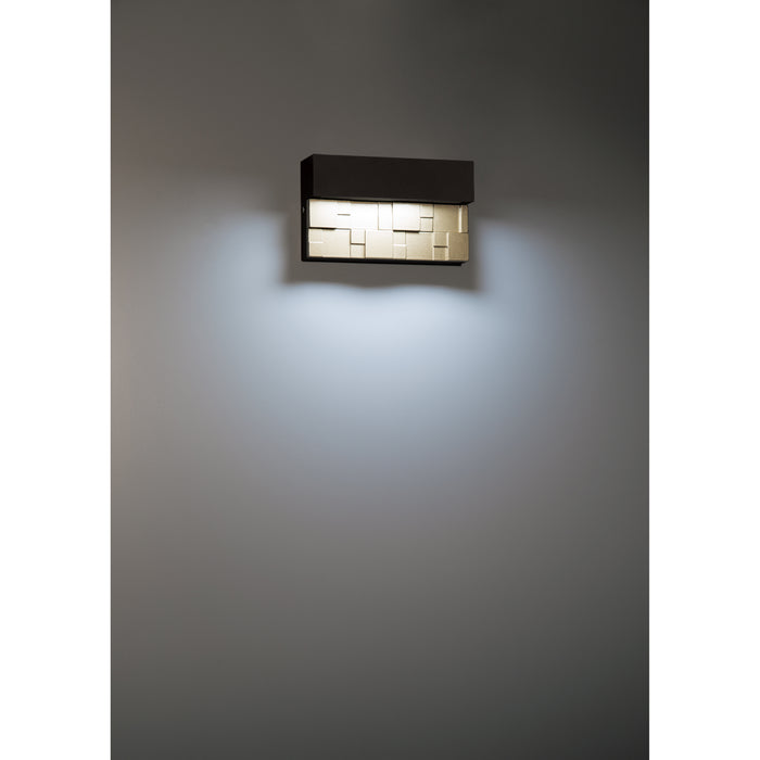 LED Wall Sconce from the Grid collection in Bronze with Gold finish