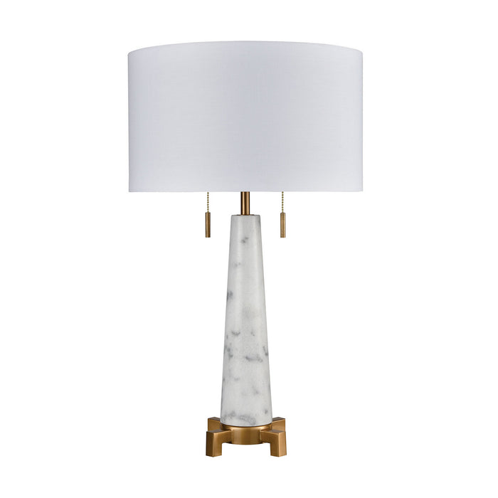 Two Light Table Lamp from the Rocket collection in Aged Brass finish