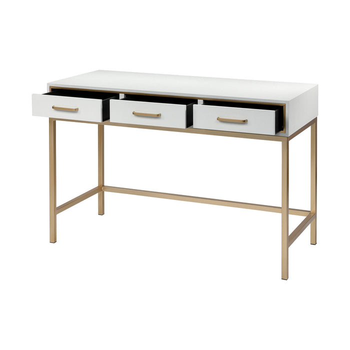 Desk from the Sands Point collection in Off-White, Gold , Gold finish