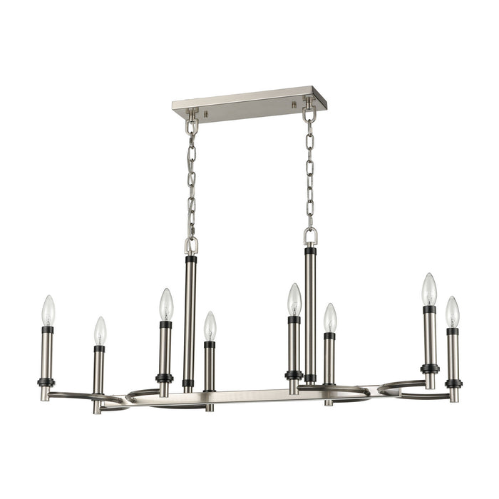 Eight Light Chandelier from the Sunsphere collection in Satin Nickel finish