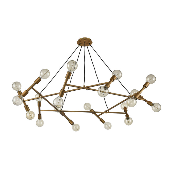 20 Light Chandelier in Antique Brass finish