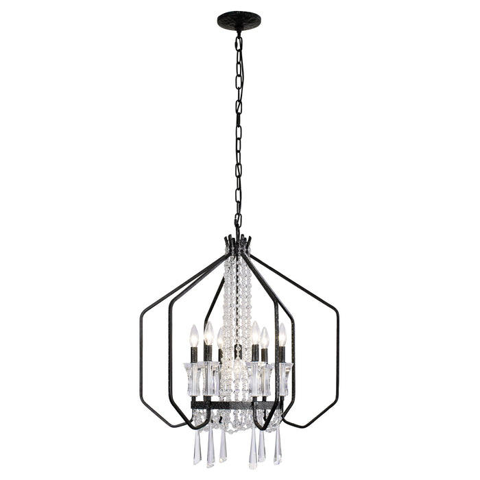 Seven Light Pendant from the Barcelona collection in Onyx finish