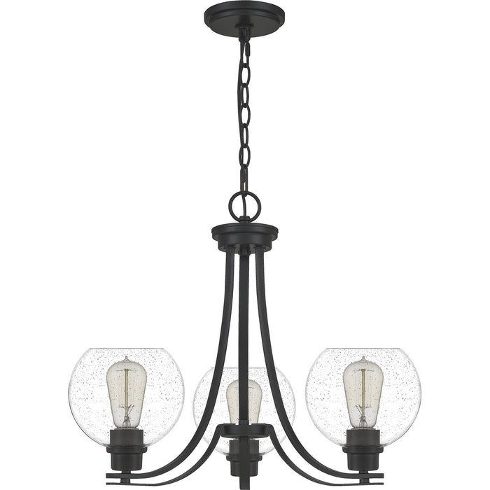 Three Light Chandelier from the Pruitt collection in Matte Black finish