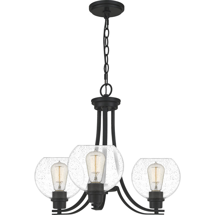 Three Light Chandelier from the Pruitt collection in Matte Black finish