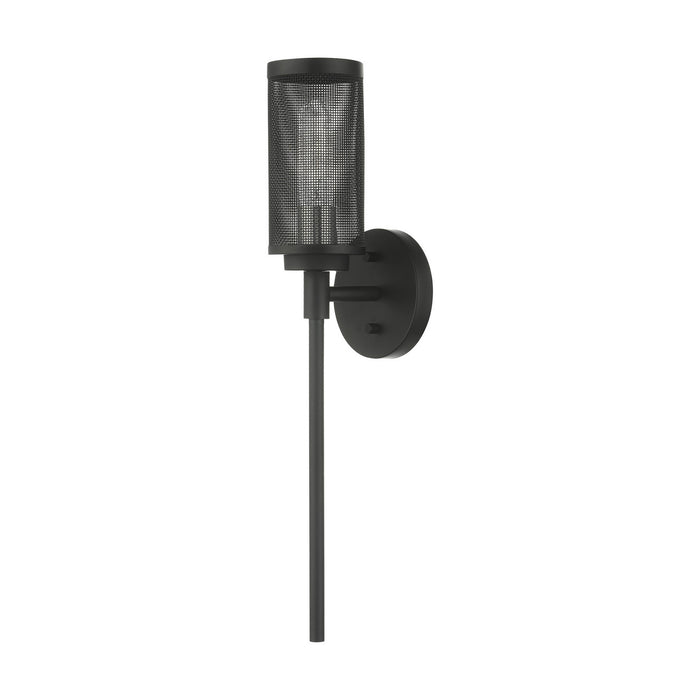 One Light Wall Sconce from the Industro collection in Black with Brushed Nickel Accents finish