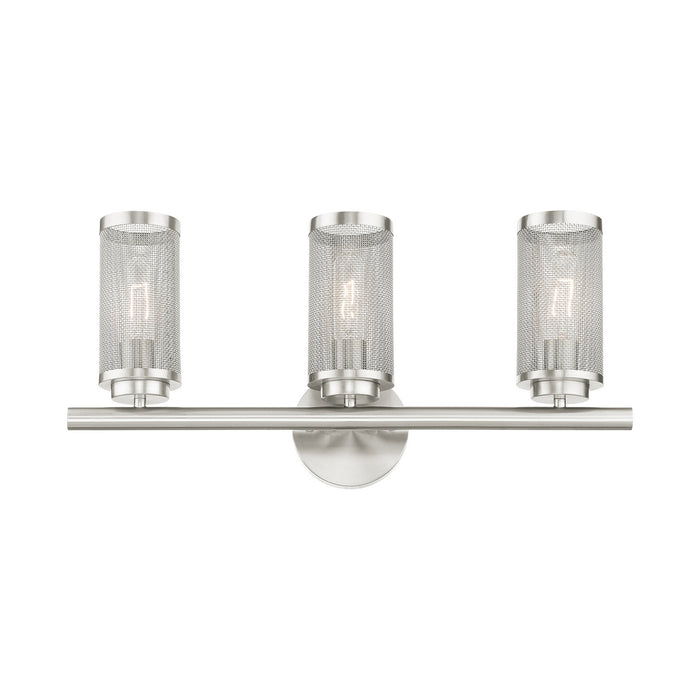 Three Light Vanity from the Industro collection in Brushed Nickel finish