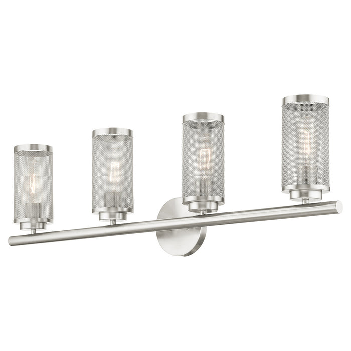 Four Light Vanity from the Industro collection in Brushed Nickel finish