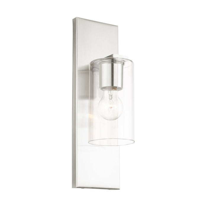 One Light Wall Sconce from the Zurich collection in Brushed Nickel finish