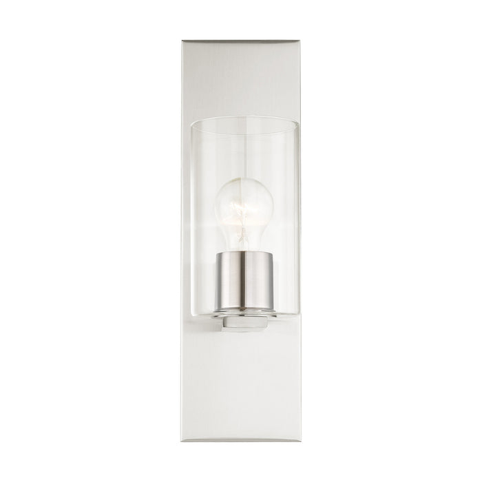 One Light Wall Sconce from the Zurich collection in Brushed Nickel finish