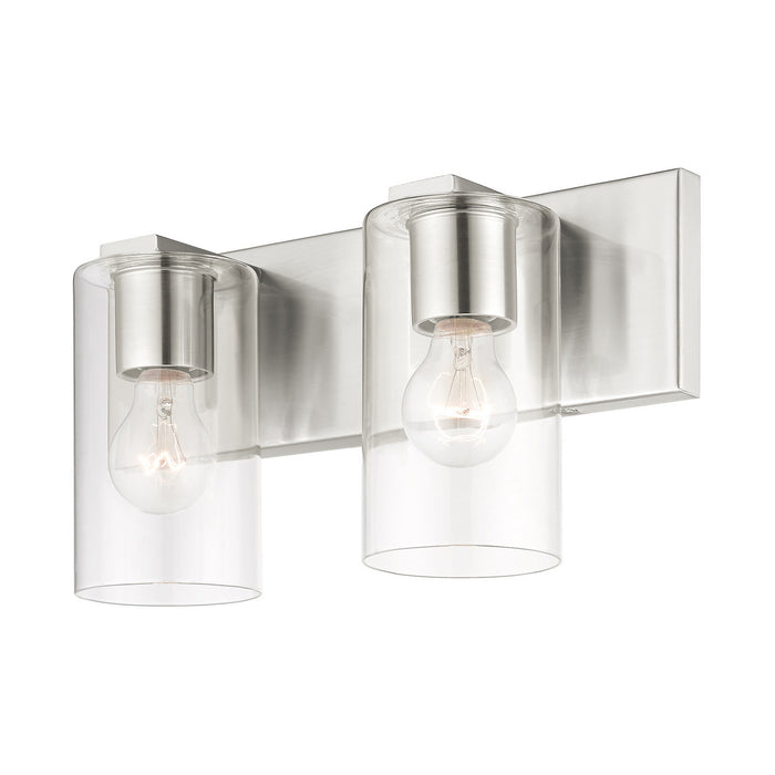Two Light Vanity from the Zurich collection in Brushed Nickel finish