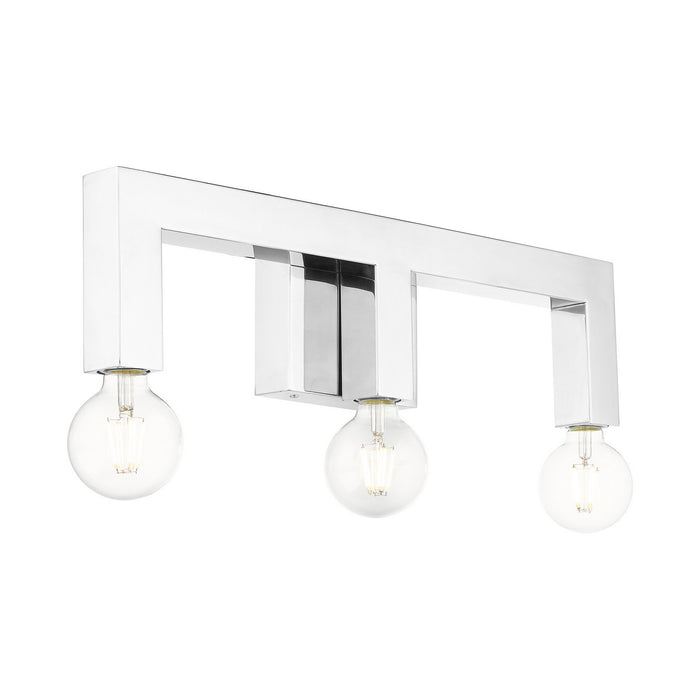 Three Light Vanity from the Solna collection in Polished Chrome finish
