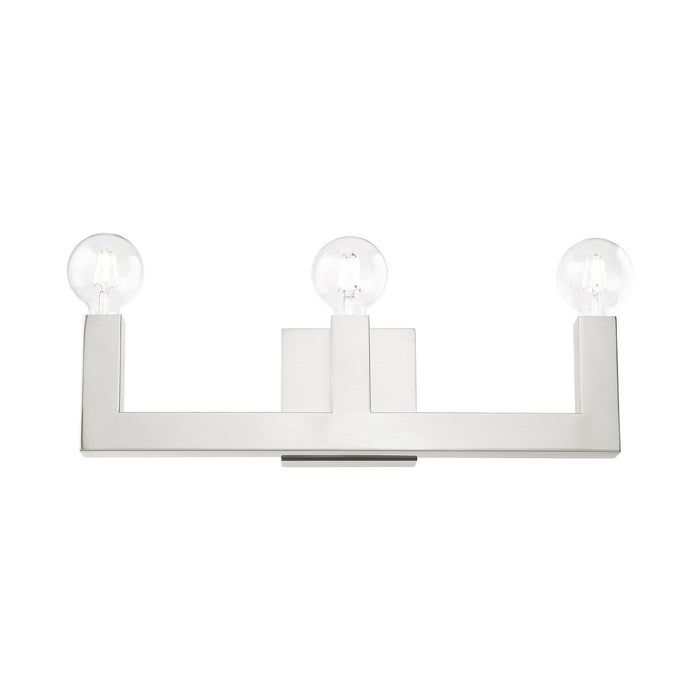 Three Light Vanity from the Solna collection in Brushed Nickel finish