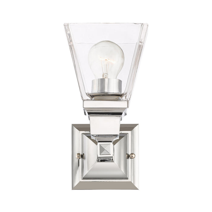 One Light Wall Sconce from the Mission collection in Polished Chrome finish