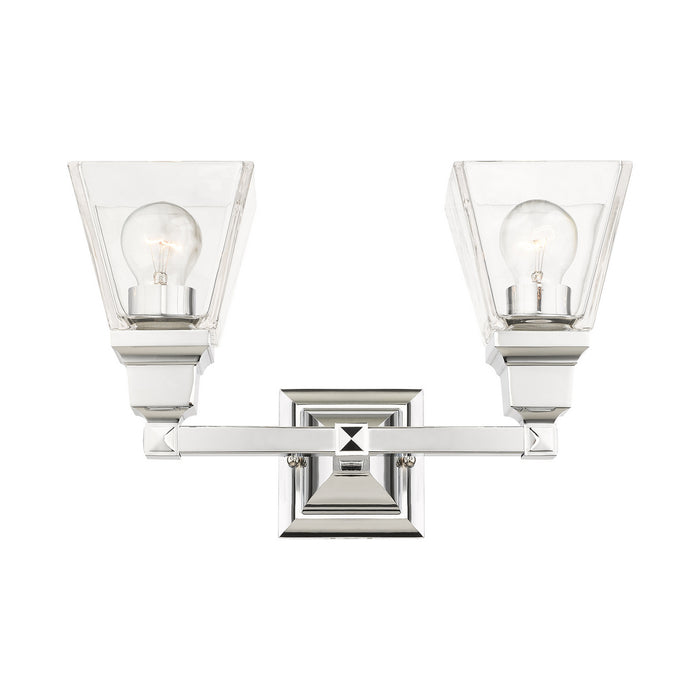 Two Light Vanity from the Mission collection in Polished Chrome finish