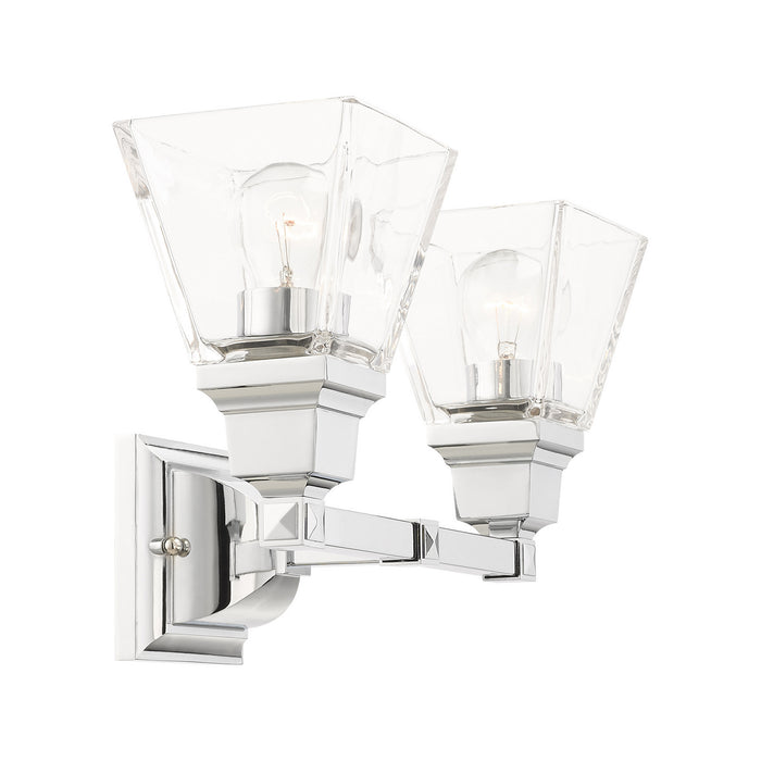 Two Light Vanity from the Mission collection in Polished Chrome finish