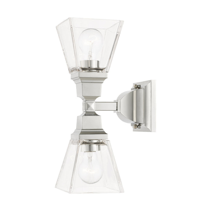 Two Light Wall Sconce from the Mission collection in Polished Chrome finish