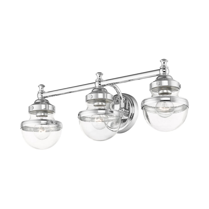 Three Light Vanity from the Oldwick collection in Polished Chrome finish