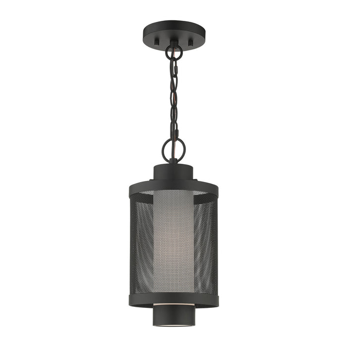 One Light Outdoor Pendant from the Nottingham collection in Textured Black finish