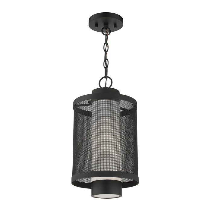 One Light Outdoor Pendant from the Nottingham collection in Textured Black finish