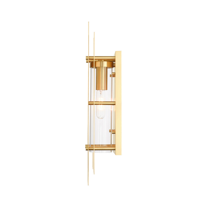 One Light Outdoor Wall Lantern from the Utrecht collection in Satin Brass finish