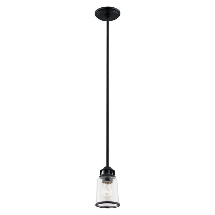 One Light Pendant from the Lawrenceville collection in Black finish