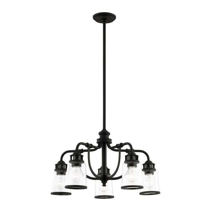 Five Light Chandelier from the Lawrenceville collection in Black finish