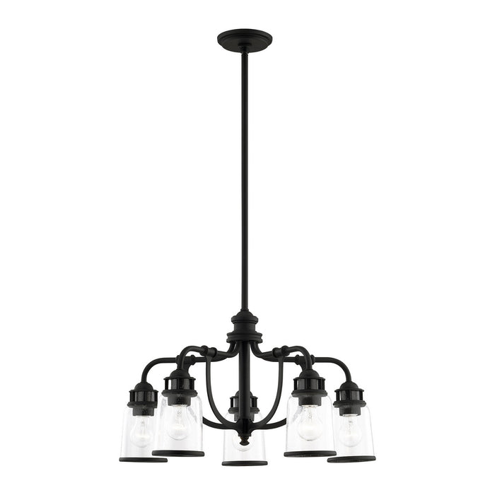 Five Light Chandelier from the Lawrenceville collection in Black finish