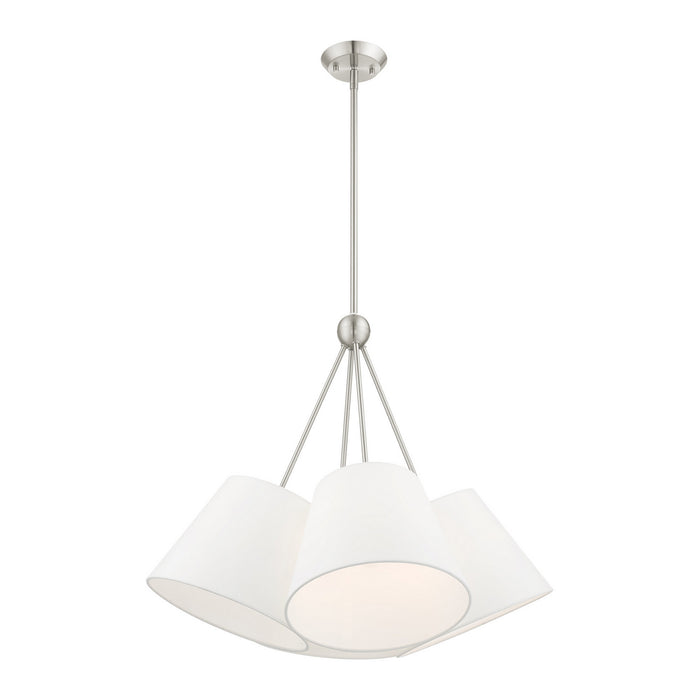 Four Light Chandelier from the Prato collection in Brushed Nickel finish
