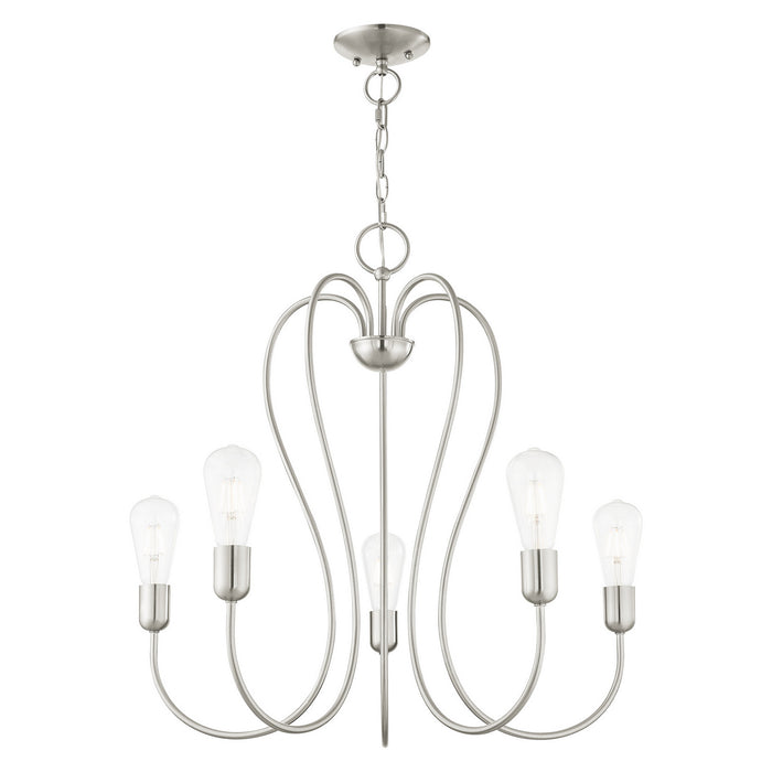 Five Light Chandelier from the Lucerne collection in Brushed Nickel finish