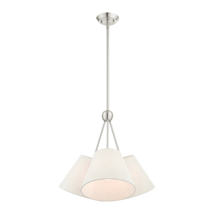 Three Light Chandelier from the Prato collection in Brushed Nickel finish