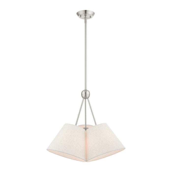 Three Light Chandelier from the Prato collection in Brushed Nickel finish