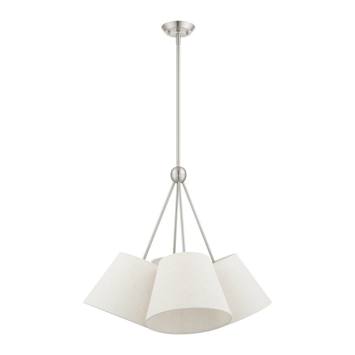 Four Light Chandelier from the Prato collection in Brushed Nickel finish