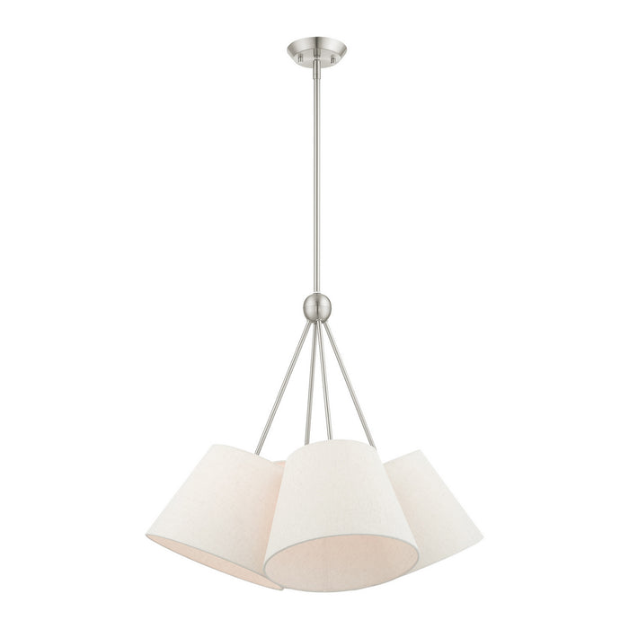 Four Light Chandelier from the Prato collection in Brushed Nickel finish