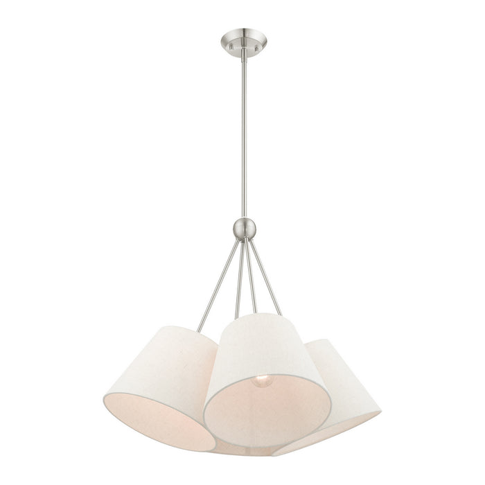 Four Light Chandelier from the Prato collection in Brushed Nickel finish