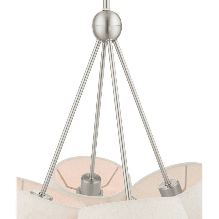 Four Light Chandelier from the Prato collection in Brushed Nickel finish