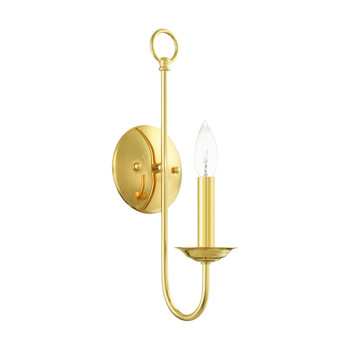 One Light Wall Sconce from the Estate collection in Polished Brass finish