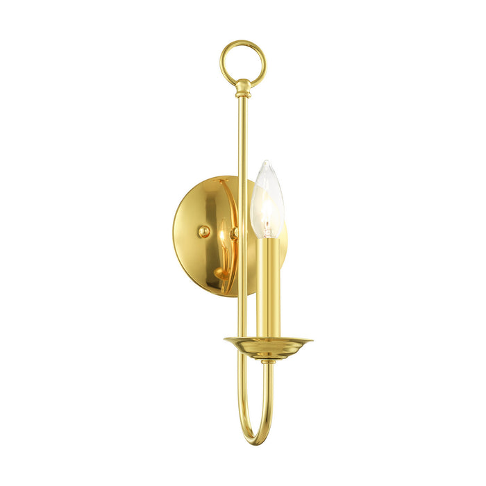 One Light Wall Sconce from the Estate collection in Polished Brass finish