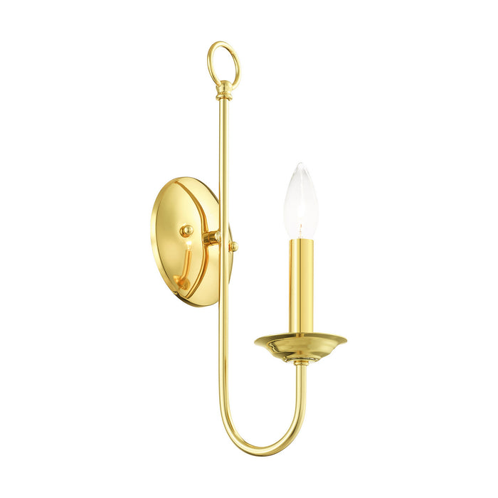 One Light Wall Sconce from the Estate collection in Polished Brass finish