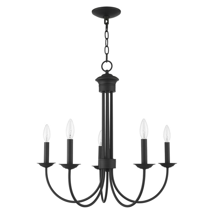 Five Light Chandelier from the Estate collection in Black finish