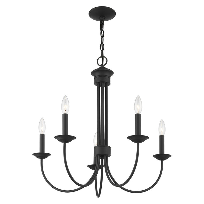 Five Light Chandelier from the Estate collection in Black finish