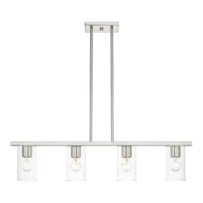Four Light Chandelier from the Zurich collection in Brushed Nickel finish