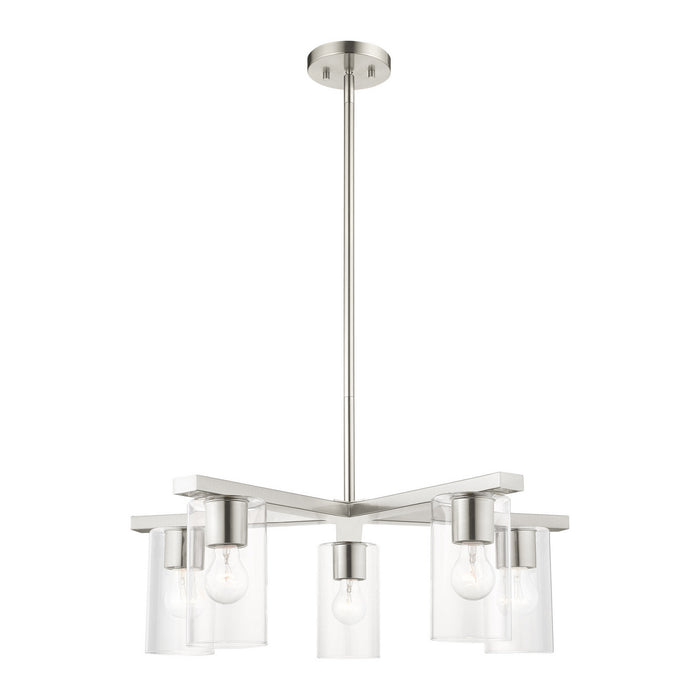 Five Light Chandelier from the Zurich collection in Brushed Nickel finish